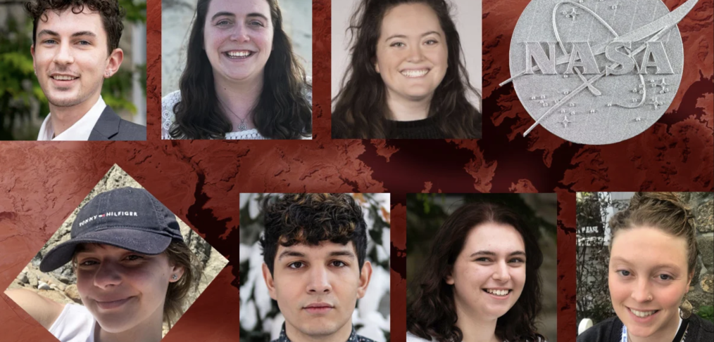 Nine University of Rhode Island students are the recipients of NASA R.I. Space Grants that will enable them to do NASA-related research. Pictured are: top from left, Oliver Carey, Katie Roche and Michelle Stage; bottom from left, Sophia Motta, Miguel Alessandro Lopez, Samantha Adams and Julie Maurer.