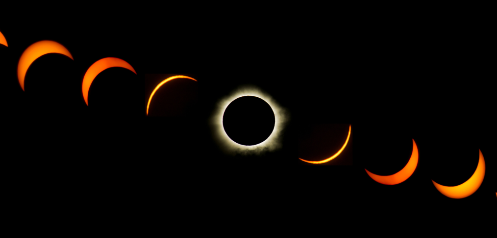 Total Eclipse phases with black background