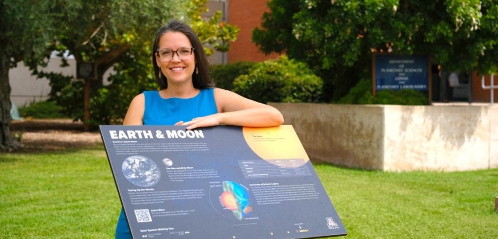 Zarah Brown, a doctoral student at the UArizona Lunar and Planetary Laboratory, led the installation of 11 plaques depicting various objects of the solar system across the UArizona campus.