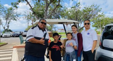 Staff and students from Princess Nahi'ena'ena Elementary School with Dr. Jung Park