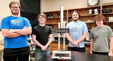 Brandon Bishop, Alexander Hunter, Hayden Purdy, and Jacob Sampson are among the Henderson students who received Space Grant funding. | HSU photo