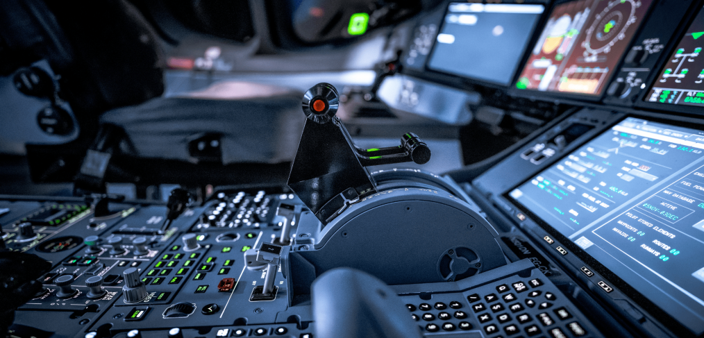 Aviation Controls inside Airplane Cockpit