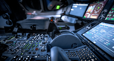 Aviation Controls inside Airplane Cockpit