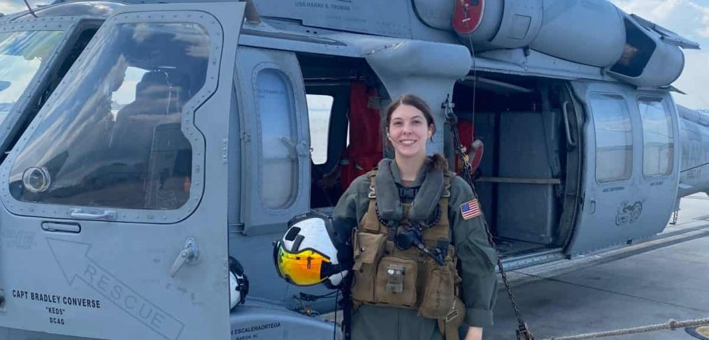 Jessica Dodson during her Naval Aviation training program in Norfolk. Dodson was a member of the Corps of Cadets during her undergraduate program. Photo courtesy of Jessica Dodson.