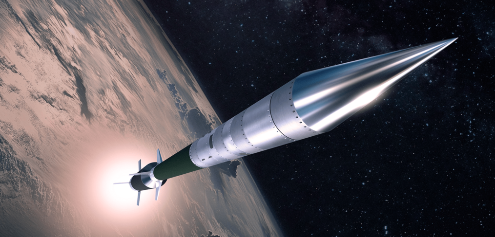 Artist's Concept of Rocket Launch with Surface of Earth in Background. View from Space