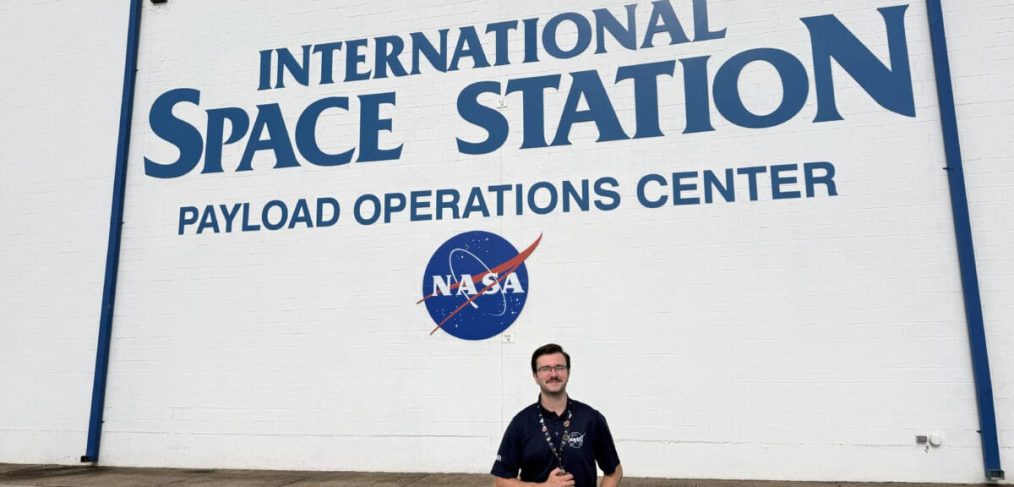 UA Little Rock student Spencer Knight visits the International Space Station Payload Operations Center while interning for NASA.