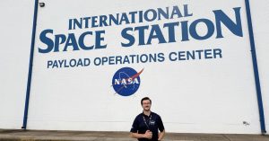 UA Little Rock student Spencer Knight visits the International Space Station Payload Operations Center while interning for NASA.