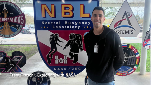 An East Wenatchee man has taken a passion for exploration and made it a career of searching deep sea and near space. Trent Tresch grew up in Western Washington but now calls East Wenatchee “home.” Of course, “home” is where you make it. - NBL sign behind Tresch.