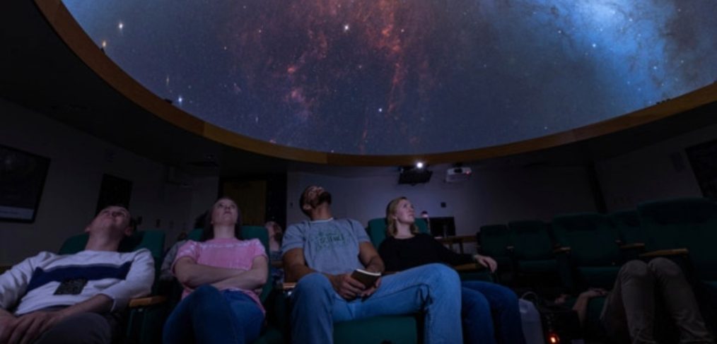 UVU Planetarium and Attendees Seated, Looking up