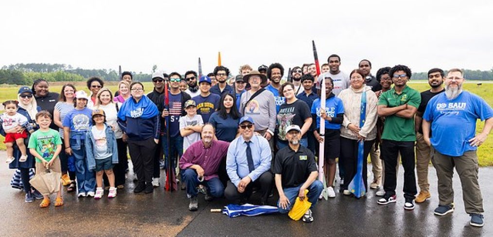 outdoor group photo w/ rockets