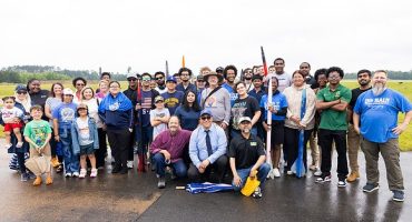 outdoor group photo w/ rockets