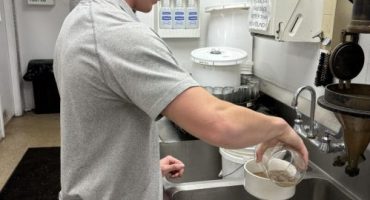 Evan Piotrowski (ENG ’27) working in a lab. (Contributed photo)